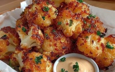 Golden Crispy Cauliflower Bites (Healthy Baked Snack Recipe)