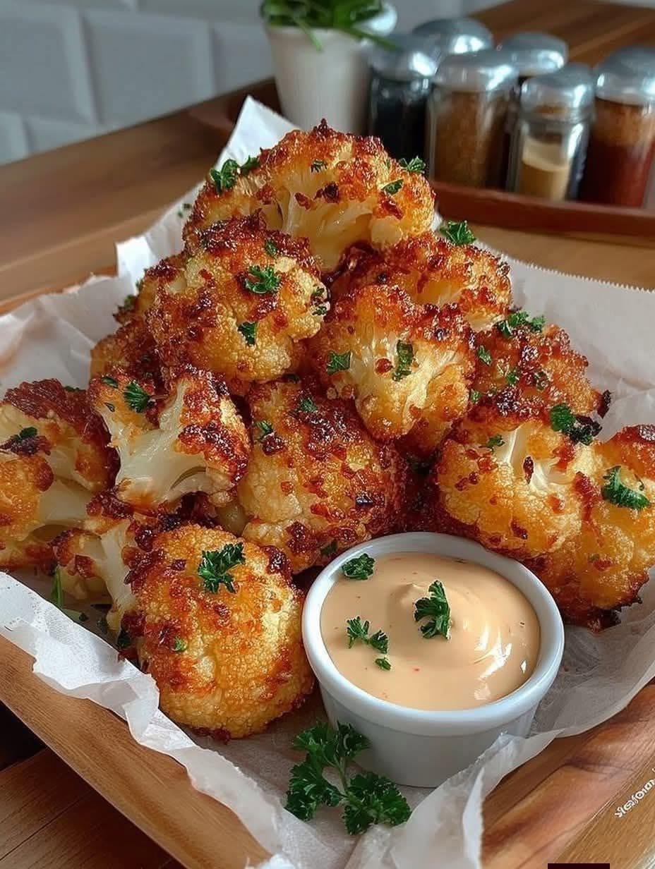 Golden Crispy Cauliflower Bites (Healthy Baked Snack Recipe)